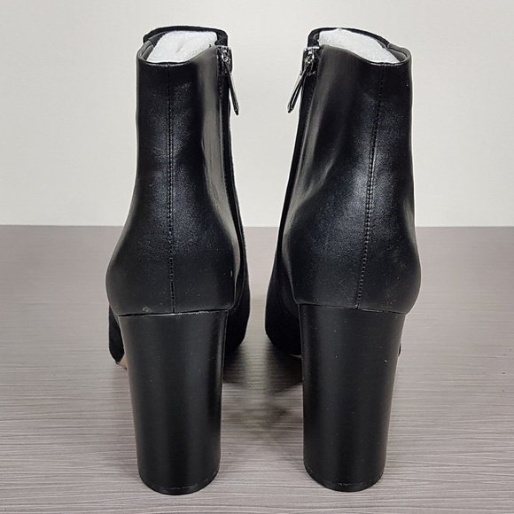 Sam Edelman Yarin Peep-Toe Bootie, Black Suede & Leather, Womens Size 10 - Picture 4 of 7